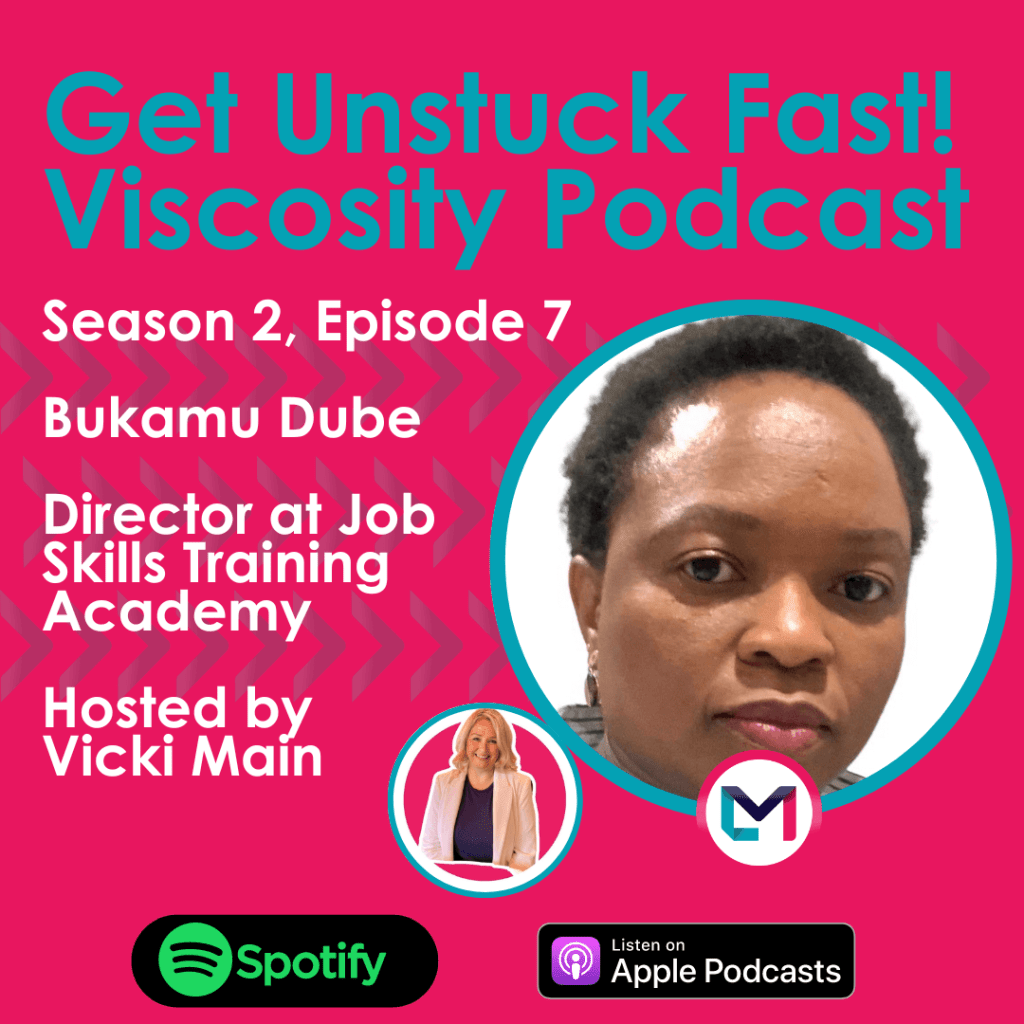 Get Unstuck Fast! Viscosity Podcast. Season 2, episode 10; Embracing Your Capability and Skills - Top Business Tips with Entrepreneur Bukamu Dube