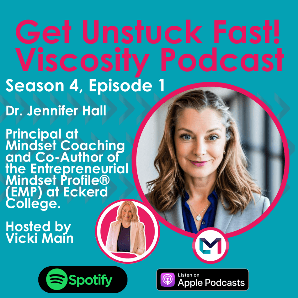 Get Unstuck Fast! Viscosity Podcast. Season 4, episode 1; Insights into Mindset Coaching with Dr Jennifer Hall